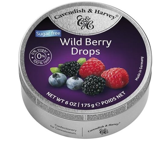 CAVENDISH & HARVEY SUGAR FREE DROPS WILDBERRY 9 X 175 GR 