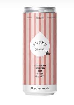 [169/007398] JUSRE KOMBUCHA AARDBEI, FRAMBOOS, BIET & GEMBER "LOVE YOU BERRY MUCH" 12 X 330 ML <**>