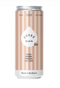 [169/007400] JUSRE KOMBUCHA PERZIK, ROZEBOTTEL & HIBISCUS "PEACH TO THE BEACH" 12 X 330 ML <**>