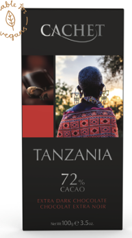 [C21407] CACHET TABLET 72 % PUUR TANZANIA 12 X 100 GR 