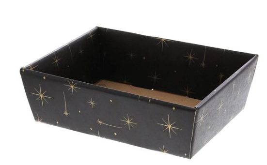 #VERP - MAND STARS 23X17X8CM ZWART/GOUD 5ST