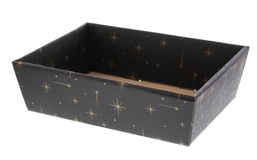 #VERP - MAND STARS 29X21X9CM ZWART/GOUD 5ST