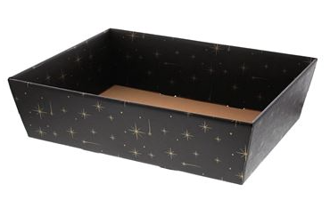 #VERP - MAND STARS 40X30X11,5CM ZWART/GOUD 5 ST