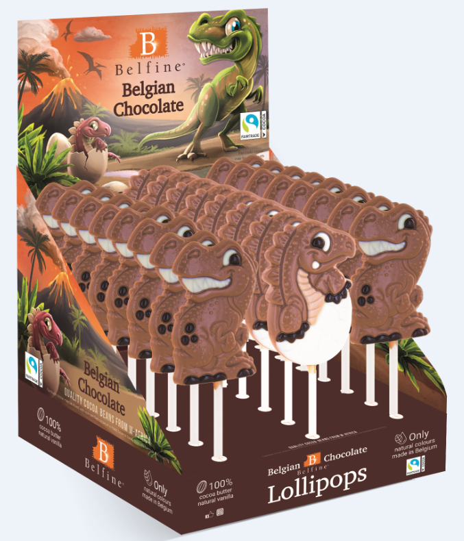 BELFINE LOLLY DINOSAURUS REXY & ROARY 24 STUKS