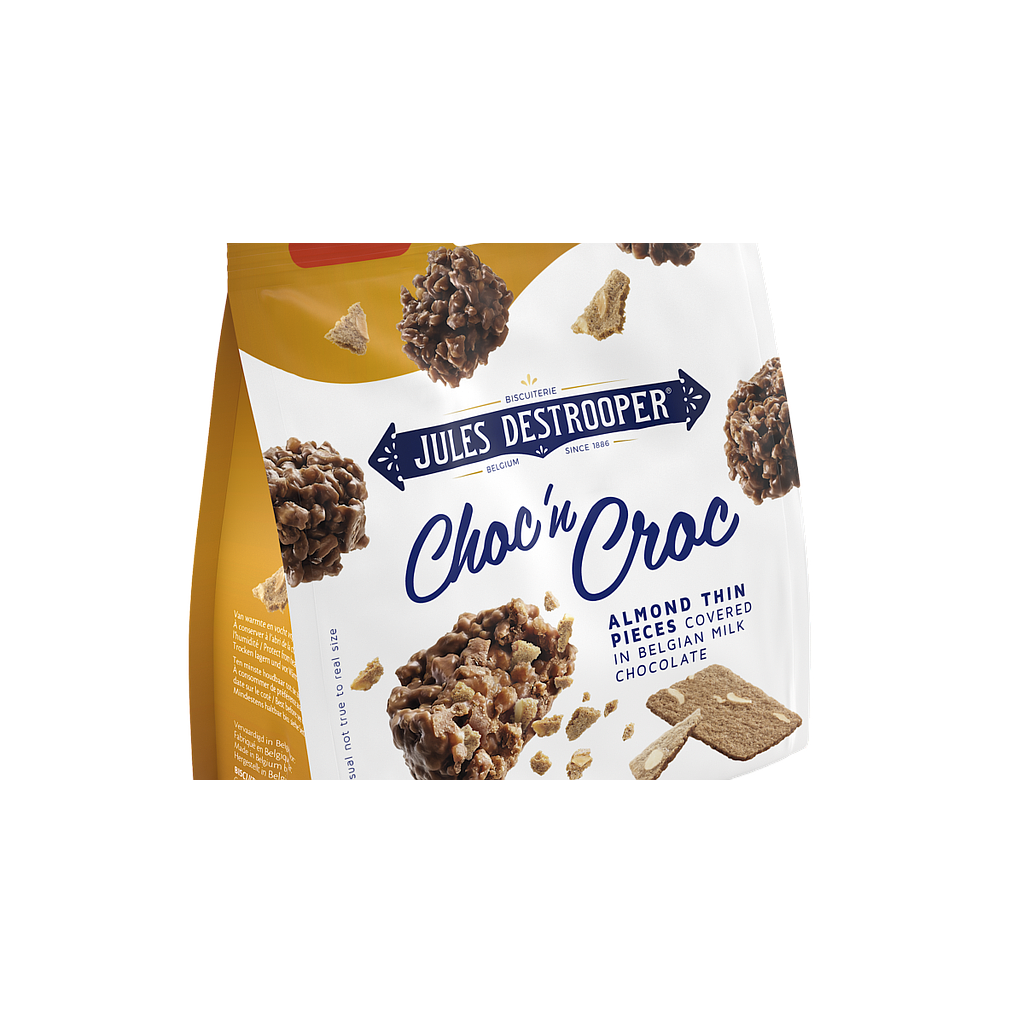 [91AM100BE1] DESTR CHOC & CROC AMANDELBROOD 8 X 100 GR