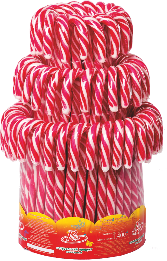[ROKS805RW] ROKS CANDY CANE ROOD/WIT 28 GR X 50ST
