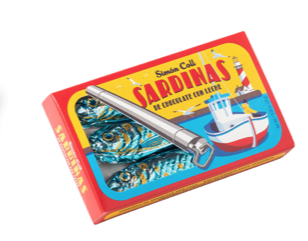 SIMON COLL SARDINES IN MELKCHOCOLADE 18 STUKS