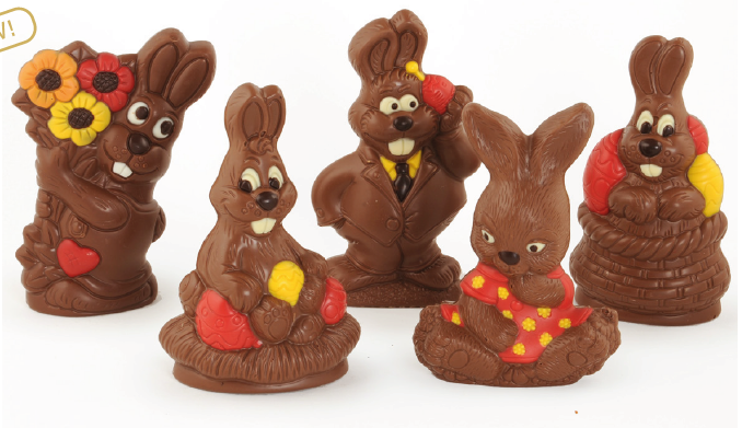 DE CHOCOLATERIE EASTER MIX MELK COLOURED  20CM - 5X200GR 