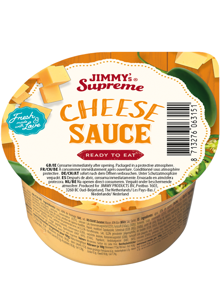[285/008379] JIMMY'S SUPREME CHEESE SAUCE 45 X 90 GR