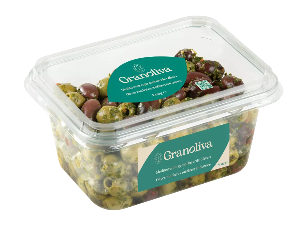 [488 1601 00] GRAN TAPAS MEDITERRAANSE GEMARINEERDE OLIJVEN 800GR <**>