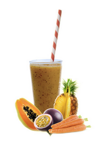 WOW SMOOTHIES "CARROT PASSION" WORTEL/ANANAS/PAPAJA/PASSIEVRUCHT 33 X 150 GR <*_*>