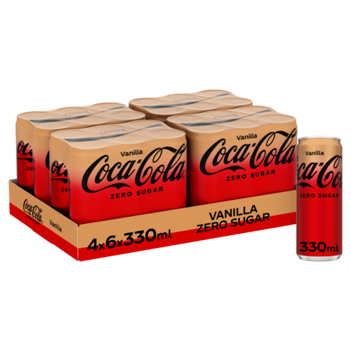 COLA ZERO VANILLA BLIK 4X6X33CL