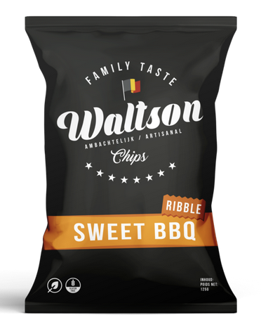 WALTSON CHIPS SWEET BBQ RIBBLE 10 X 125 GR  - BESTELARTIKEL