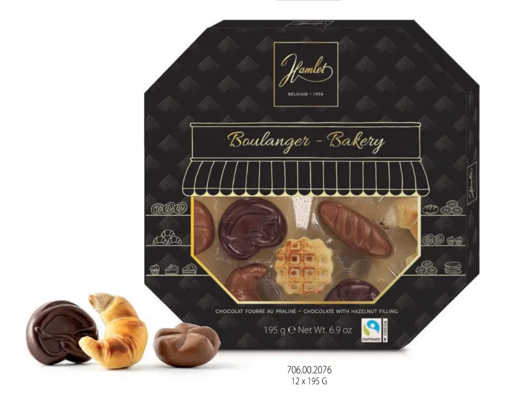 [706.00.2076] HAMLET DOOS BAKKERIJ FIGUREN PRALINé 12 X 195 GR
