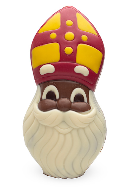 DE CHOCOLATERIE ST. NICHOLAS HEAD 23CM COLOURED MILK LIGHT 4ST