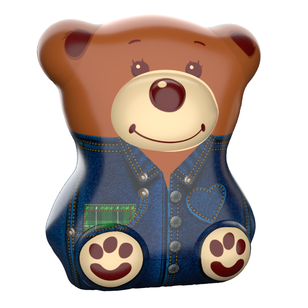 [4392] MAGNAT SWEET TEDDY BEAR (SPAARPOT) WITH JELLY CANDIES IN CHOCOLATE 140 GR X 6 ST