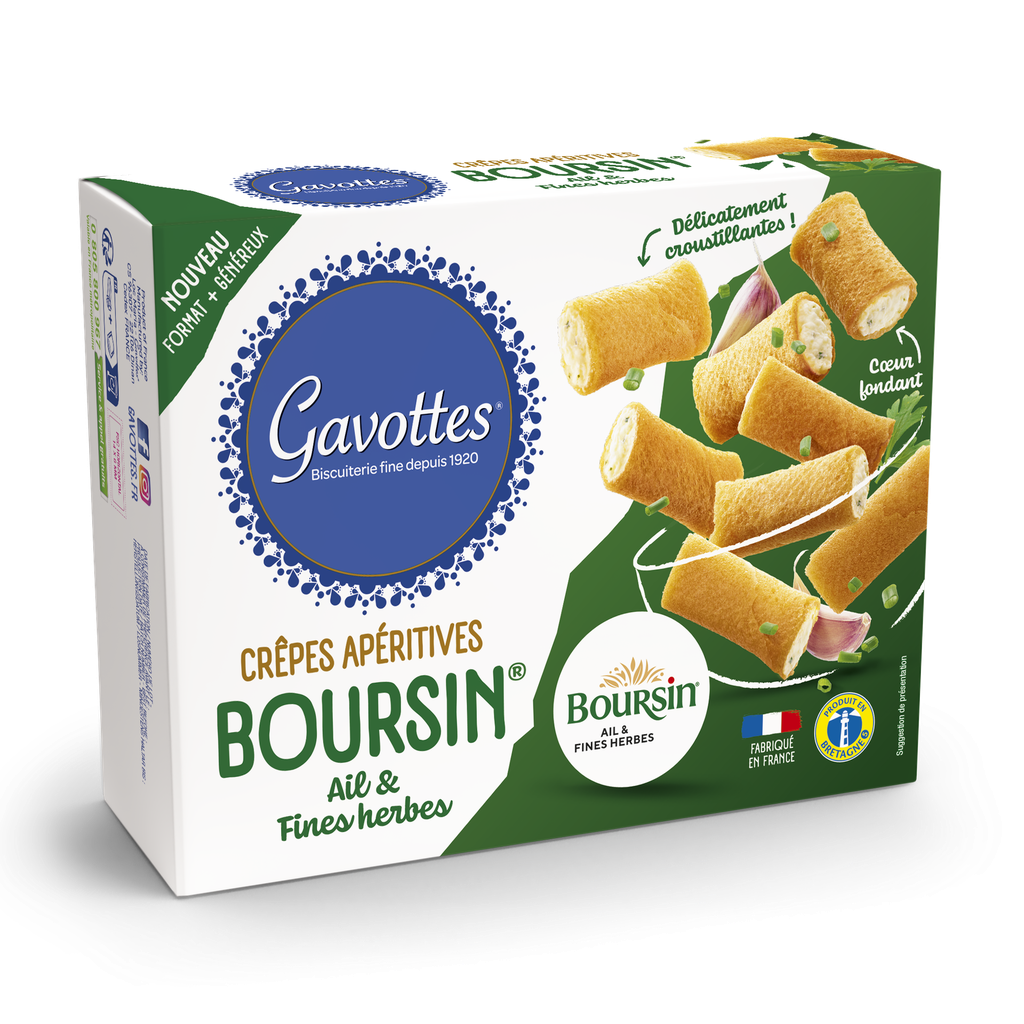 GAVOTTES CRÊPES DENTELLES  BOURSIN FIJNE KRUIDEN 80 GR X 12