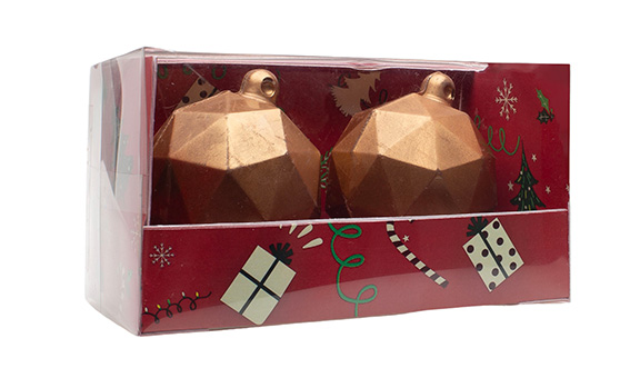 DE CHOCOLATERIE X-MAS BAUBLE SHINY 4 X 2 ST - 7CM - 100 GR 