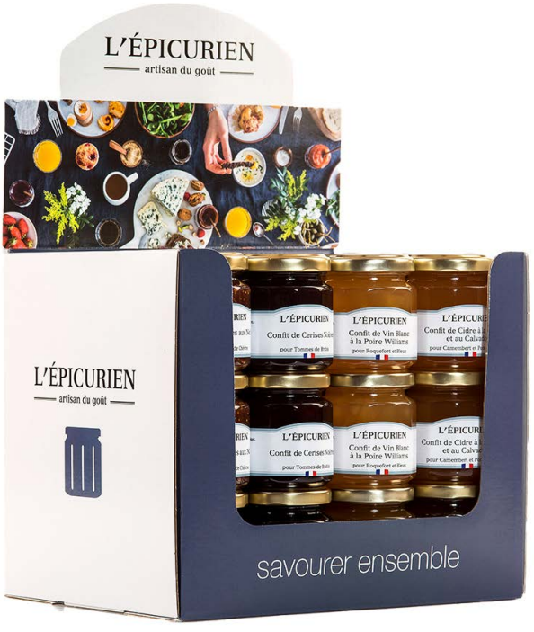 L'EPICURIEN DISPLAY KONFIJTEN / KAASBEGELEIDERS 36X125GR