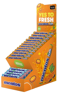 DISPLAY MENTOS MUNT-FANTA 50+30 GRATIS