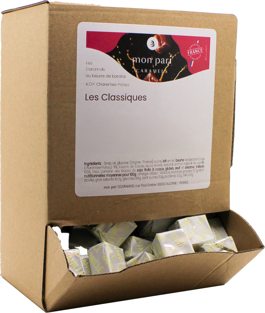 [MPG/021825] MON PARI PRéSENTOIR  CARAMELS SUCRéS SALéS SEL DE GUéRANDE 2 KG