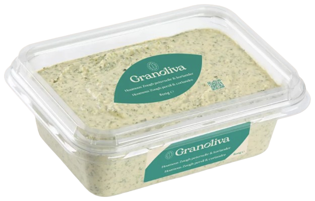 GRAN OLIVA HOUMOUS ZHOUG PETERSELIE & KORIANDER 800GR <**>