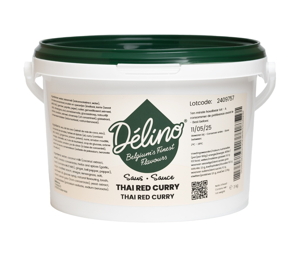 DELINO THAI RED CURRY SAUS 3KG