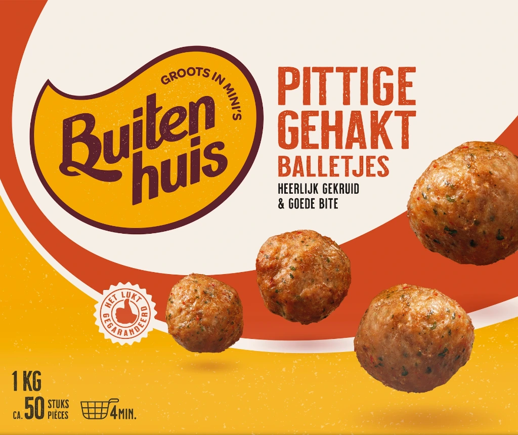 [NF/001014] BUITENHUIS PITTIGE GEHAKTBALLETJES 50 X 20 GR <*_*>
