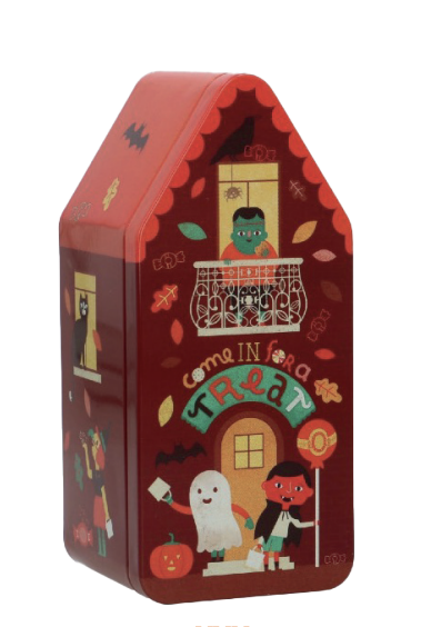 LEEG TINNEN BLIK HUIS HALLOWEEN - 12 STUKS