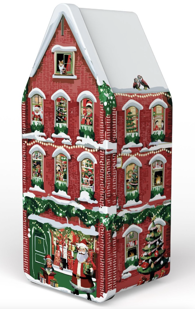 LEEG TINNEN BLIK XMAS XL SNOW HOUSE - 12 STUKS