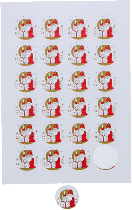 #VERP - STICKER 4CM SINT WAVE MET PAARD 24ST
