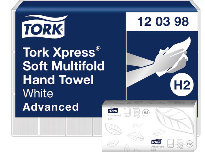 TORK XPRESS ZACHTE MULTIFOLD HANDDOEK 2-LAAGS WIT H2 ADVANCED 120398