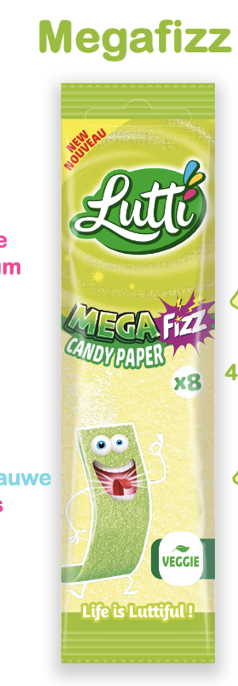 LUTTI CANDY PAPER MEGAFIZZ 24 ST