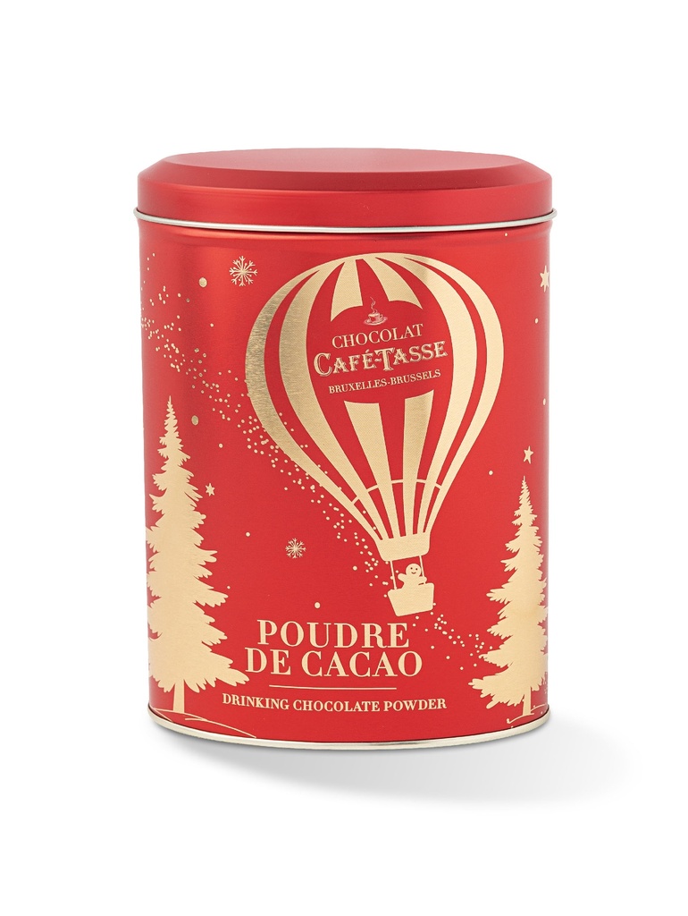 CAFE-TASSE METALEN BLIK CACAOPOEDER KERST 6X250GR