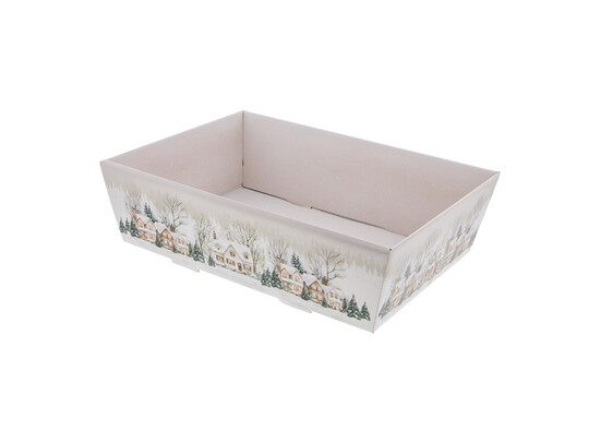 #VERP - MAND SNOW VILLAGE 40X30X11,5CM 5 STUKS