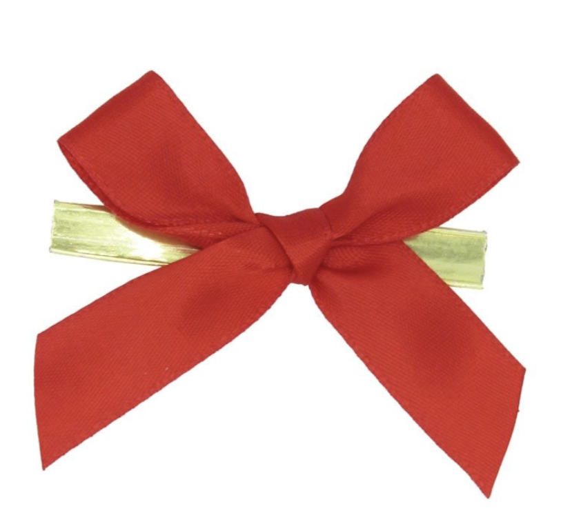 [390/009965] #VERP - SATIJN STRIKJE ROOD OP CLIP 200 STUKS