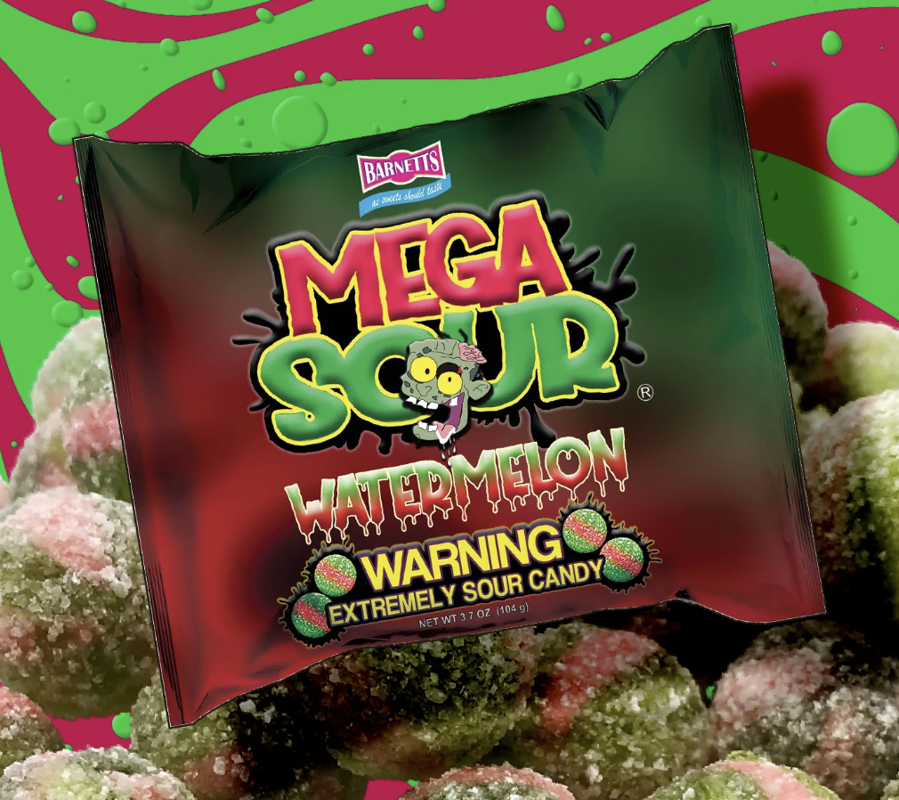 BARNETTS MEGA SOUR CANDY WATERMELON 12 X 104 GR
