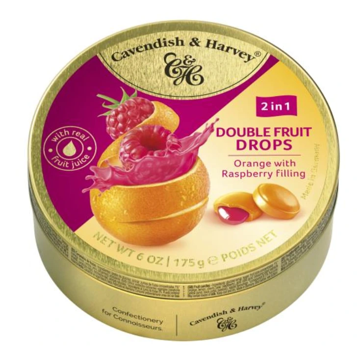 [6854] CAVENDISH & HARVEY ORANGE FILLED RASPBERRY  9 X 175 GR  