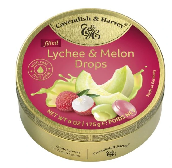 [6823] CAVENDISH & HARVEY FILLED LYCHEE & MELON 9 X 175 GR  
