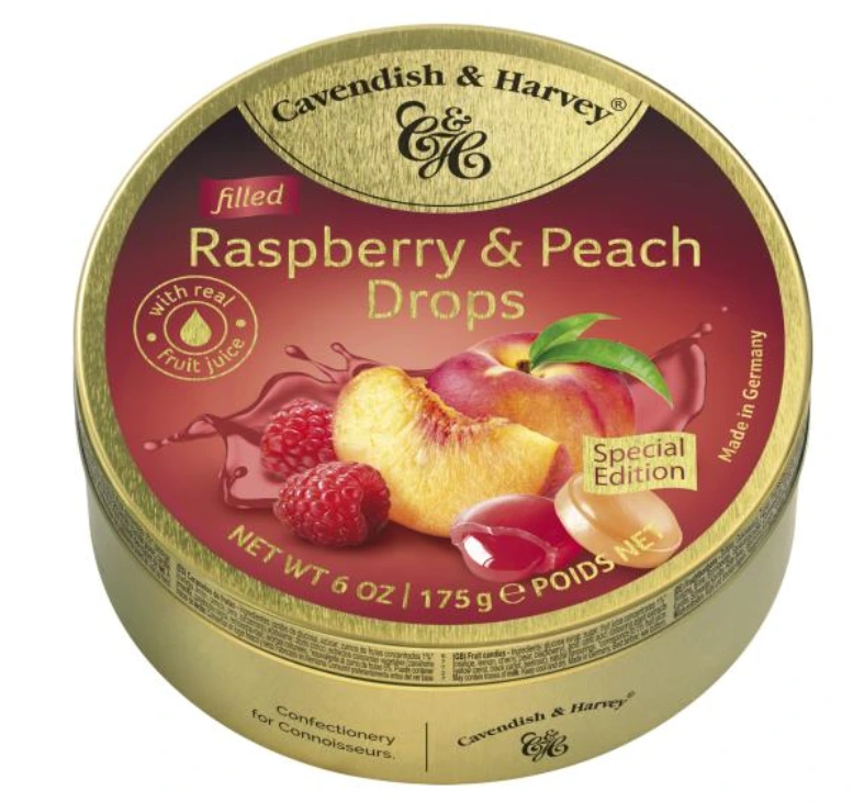 [6815] CAVENDISH & HARVEY FILLED STRAWBERRY & PEACH 9 X 175 GR   