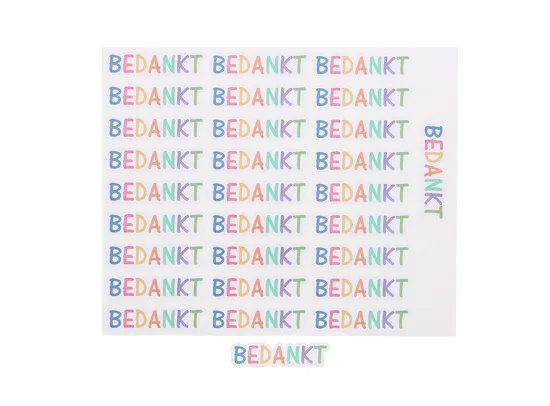 [ETIB46682NL] #VERP - STICKER BLINKEND BEDANKT KLEUR 