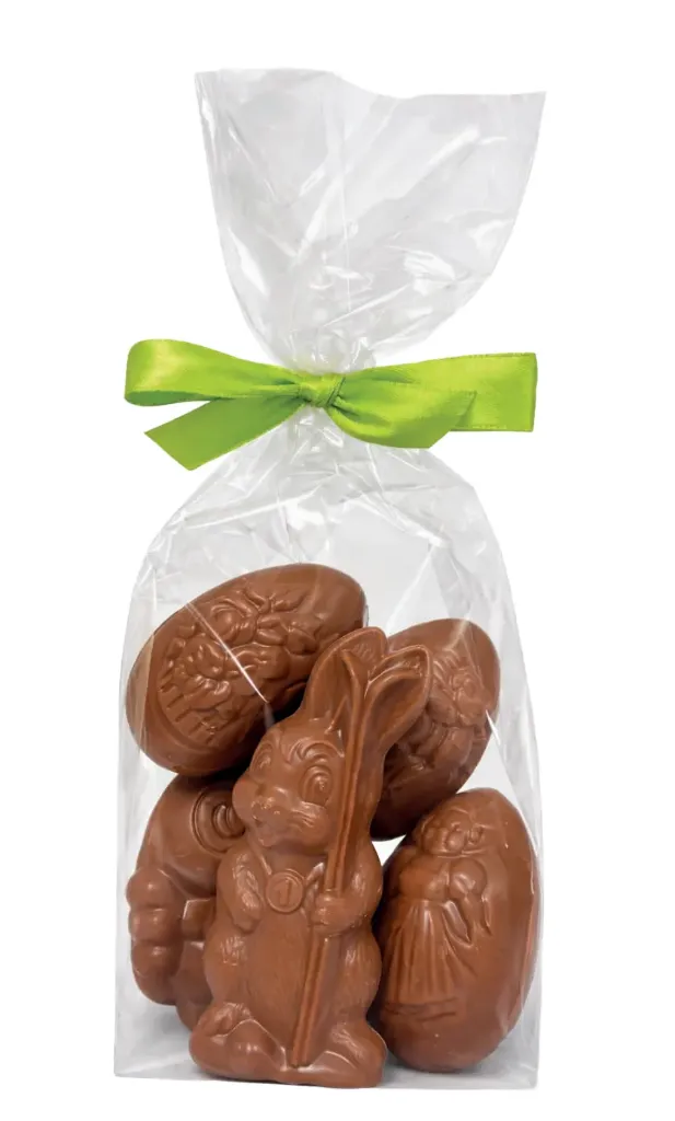 [LINP400] DELICE HOLGOED ZAKJE EITJES EN FIGUURTJES MELK 100 GR X 8 STUKS