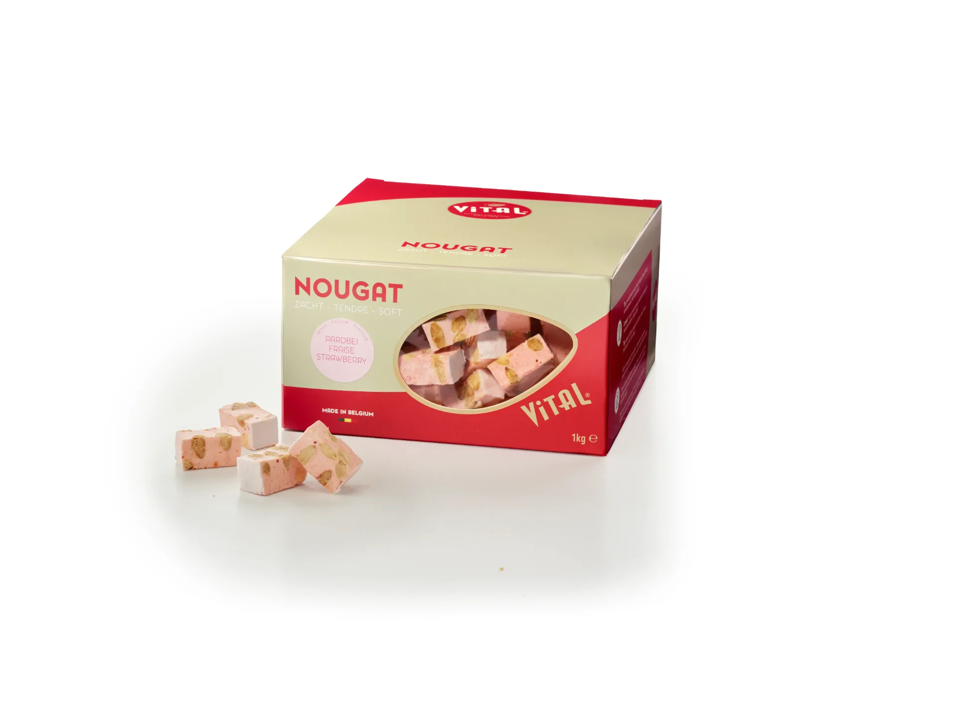 [VIT/10011] VITAL NOUGAT AARDBEI 4 X 1KG