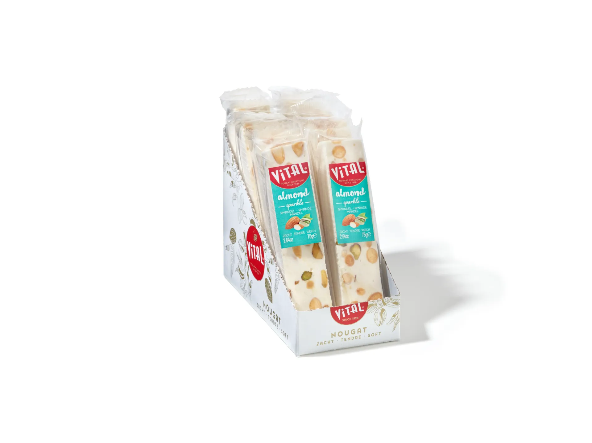 [VIT/75000] VITAL NOUGAT REEP AMANDEL PISTACHE 12X75GR
