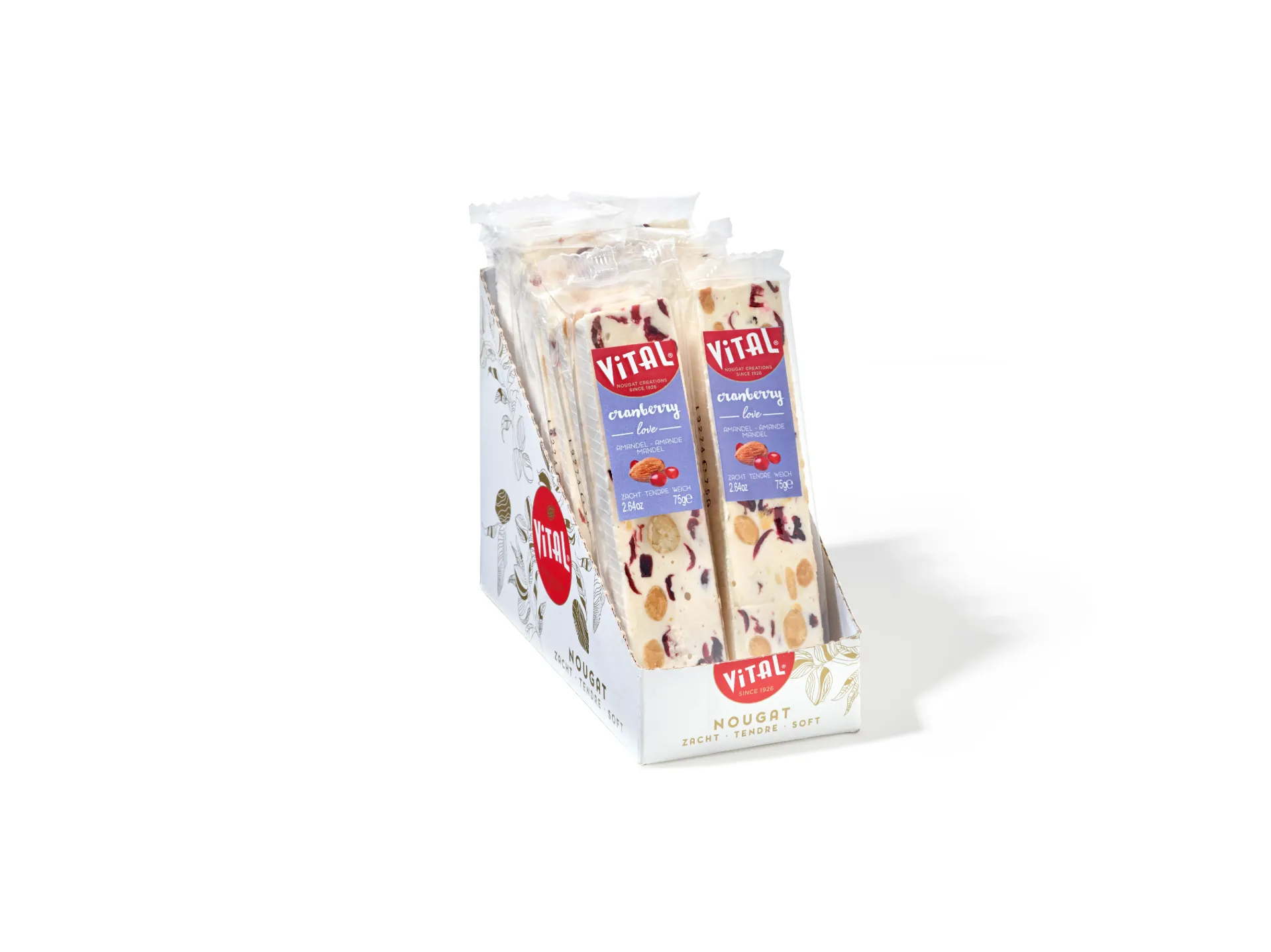[VIT/75030] VITAL NOUGAT REEP CRANBERRY 12X75GR