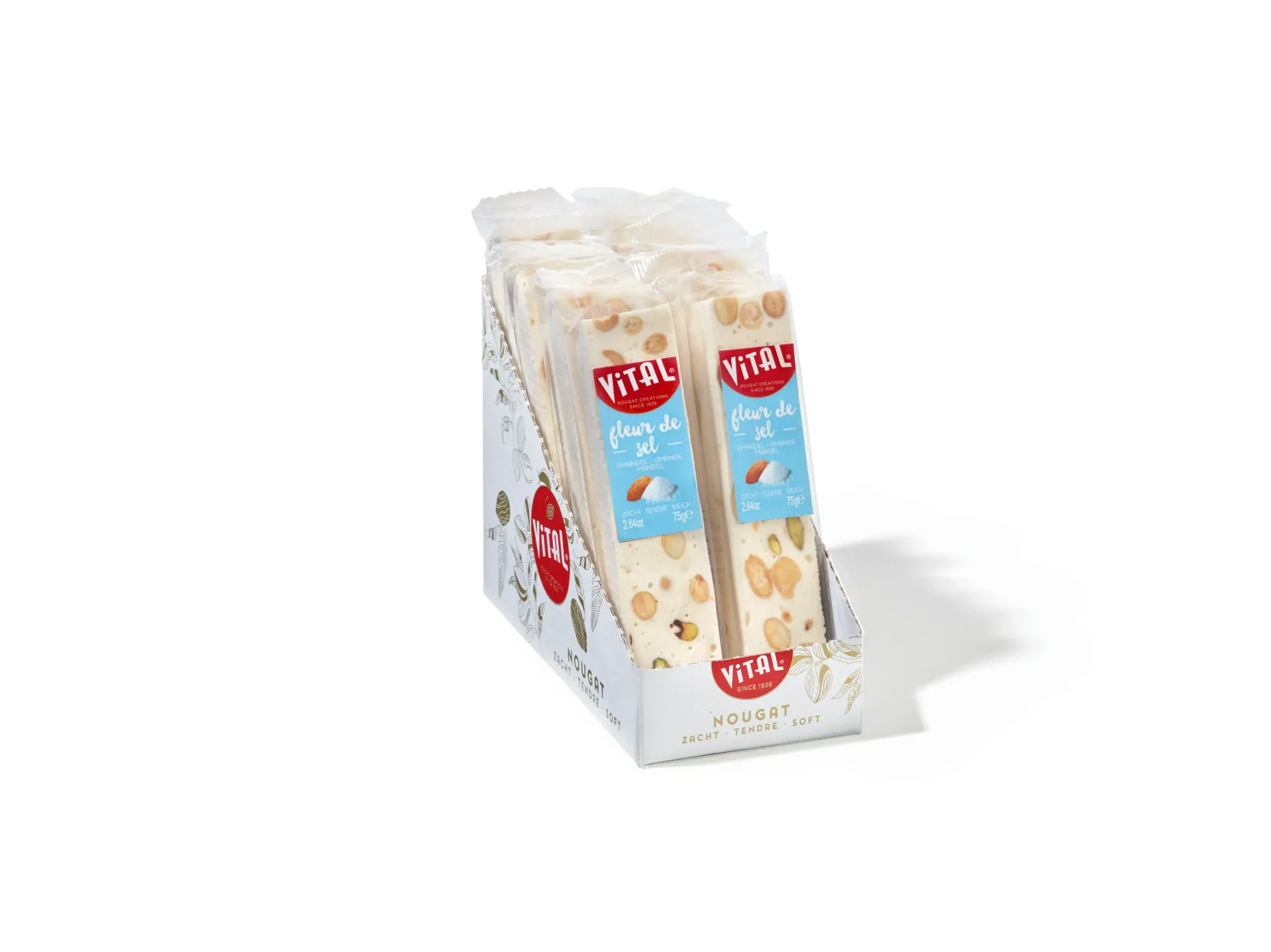 [VIT/75040] VITAL NOUGAT REEP FLEUR DE SEL 12X75GR