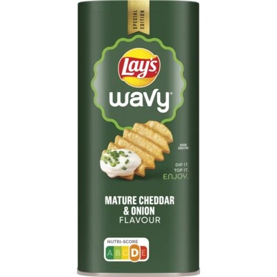 LAYS WAVY MATURE CHEDDAR & ONION FLAVOUR 8 X 115 GR