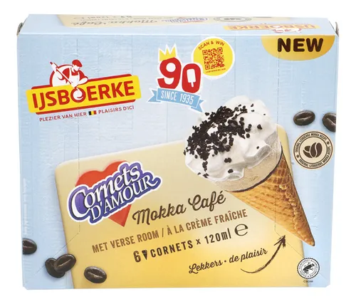 IJSBOERKE CORNETS D'AMOUR MOKKA 6 ST <*_*>