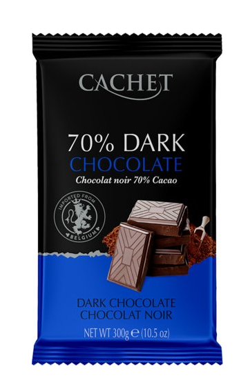 CACHET TABLET EXTRA PURE CHOCOLADE 70% 12X300GR