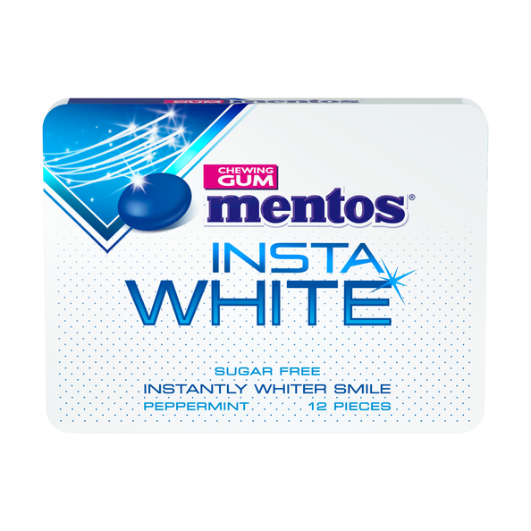 MENTOS GUM BLISTER INSTA WHITE ( WITTE BLISTER) - 12ST